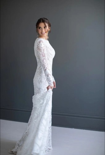Modest by Barbie Anne Bridal Taylor Anne #2 Taupe/Ivory thumbnail