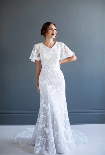 Modest by Barbie Anne Bridal Teresa #1 Ivory thumbnail