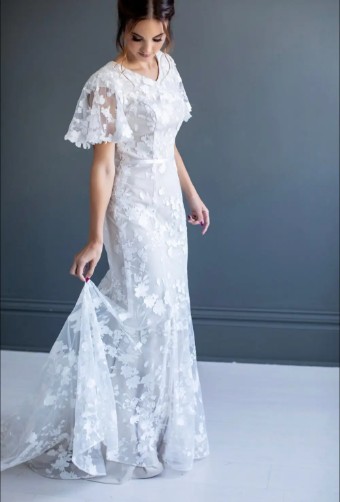 Modest by Barbie Anne Bridal Teresa #3 Ivory thumbnail