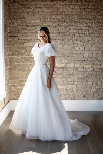 Modest by Barbie Anne Bridal Penelope #0 Ivory thumbnail