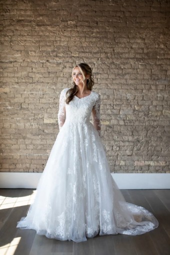 Modest by Barbie Anne Bridal Adele #1 Ivory thumbnail