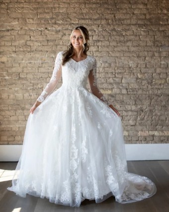 Modest by Barbie Anne Bridal Adele #0 Ivory thumbnail