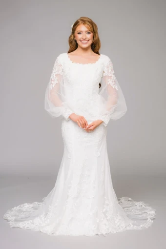 Modest by Barbie Anne Bridal Ashtyn #0 Ivory thumbnail