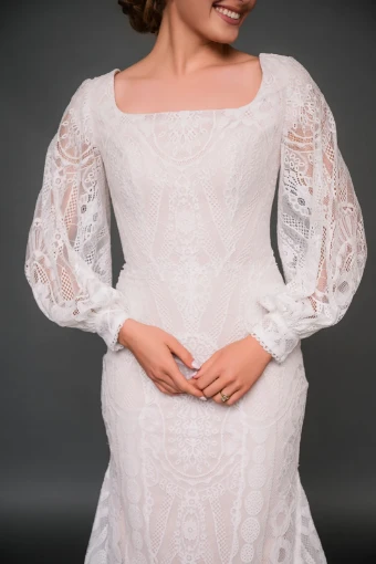 Modest by Barbie Anne Bridal Ophelia #2 Light Ivory thumbnail