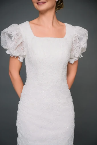 Modest by Barbie Anne Bridal Tilly #1 Ivory thumbnail