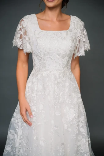 Modest by Barbie Anne Bridal Hannah #2 Ivory thumbnail