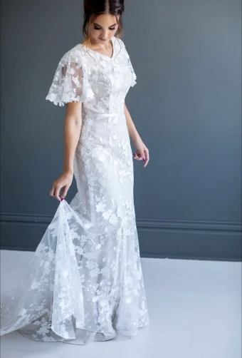 Modest by Barbie Anne Bridal Teresa #2 Ivory thumbnail