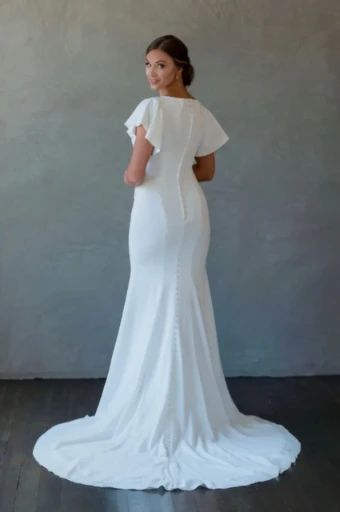 Modest by Barbie Anne Bridal Ellie #3 Ivory thumbnail